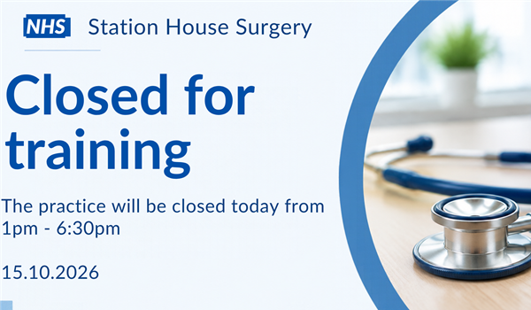 Closed for Training - 1pm to 6pm - 15.10.26